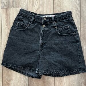 90s Vintage Zena Black High Rise Denim Shorts Women’s 6/8 (Tag 10A)